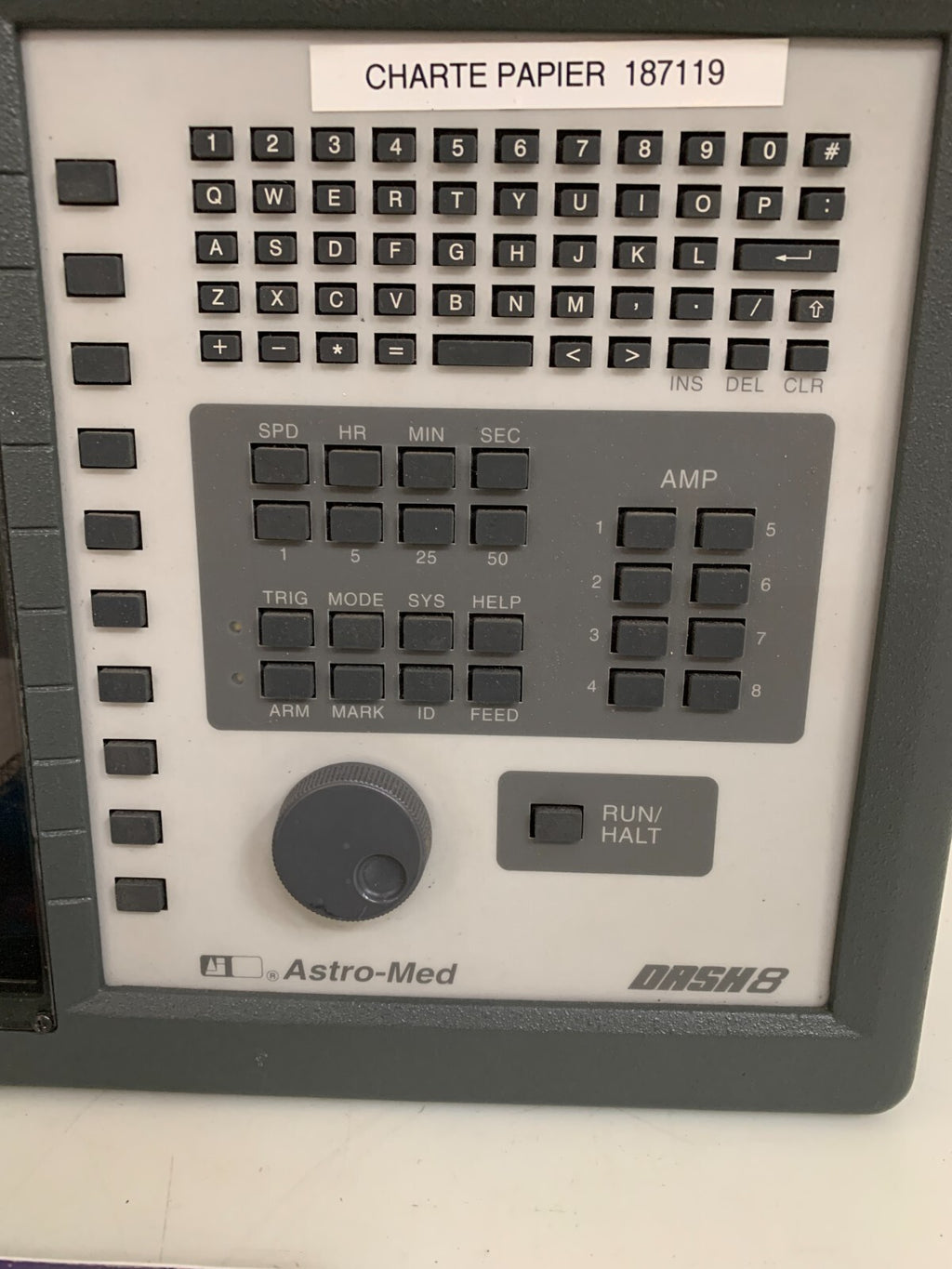 ASTRO MED DASH-8 CHART RECORDER W/PROTECTIVE BAG ALL CABLES AND MANUAL