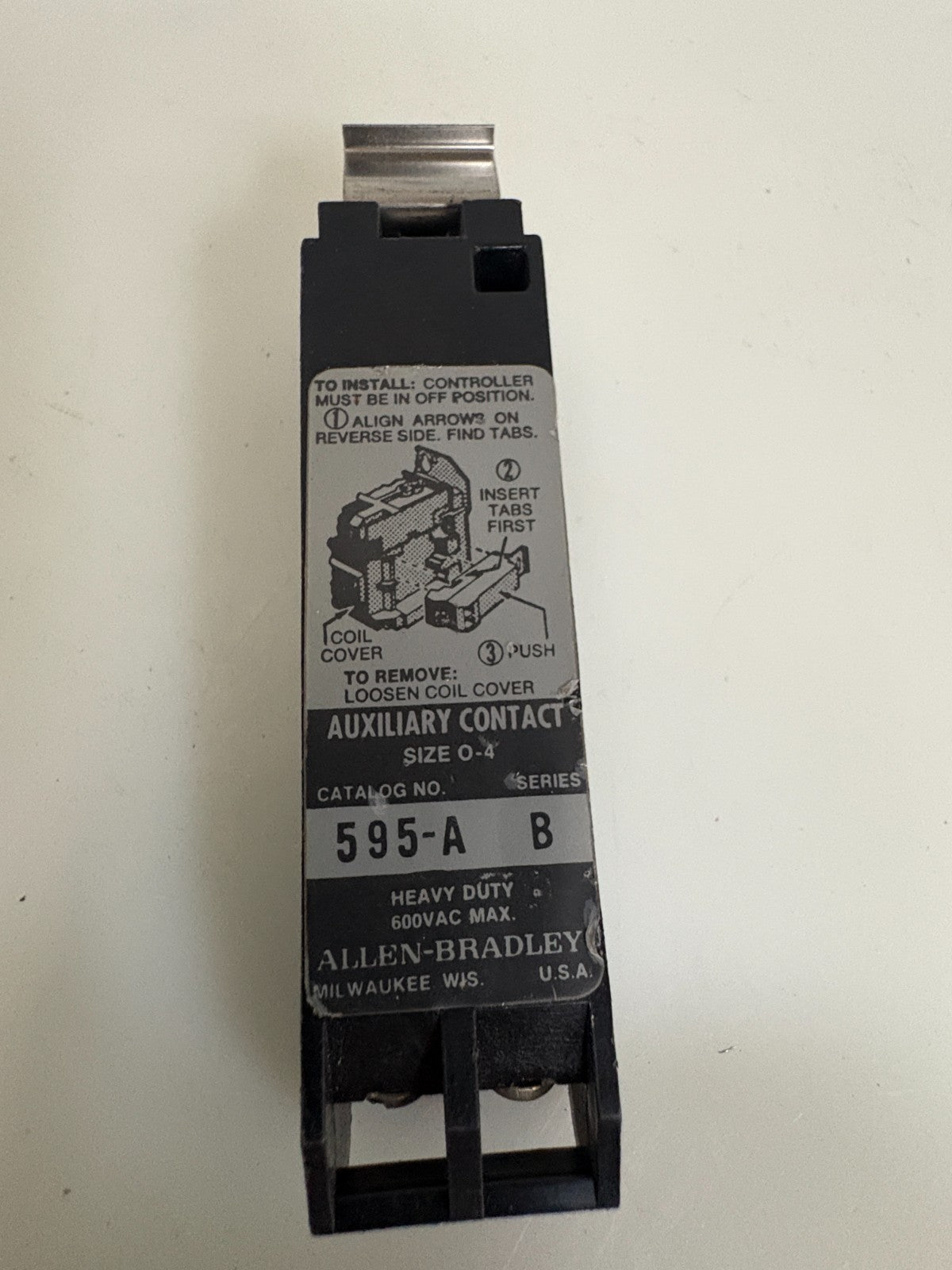 ALLEN BRADLEY AUXILIARY CONTACT 595-A2