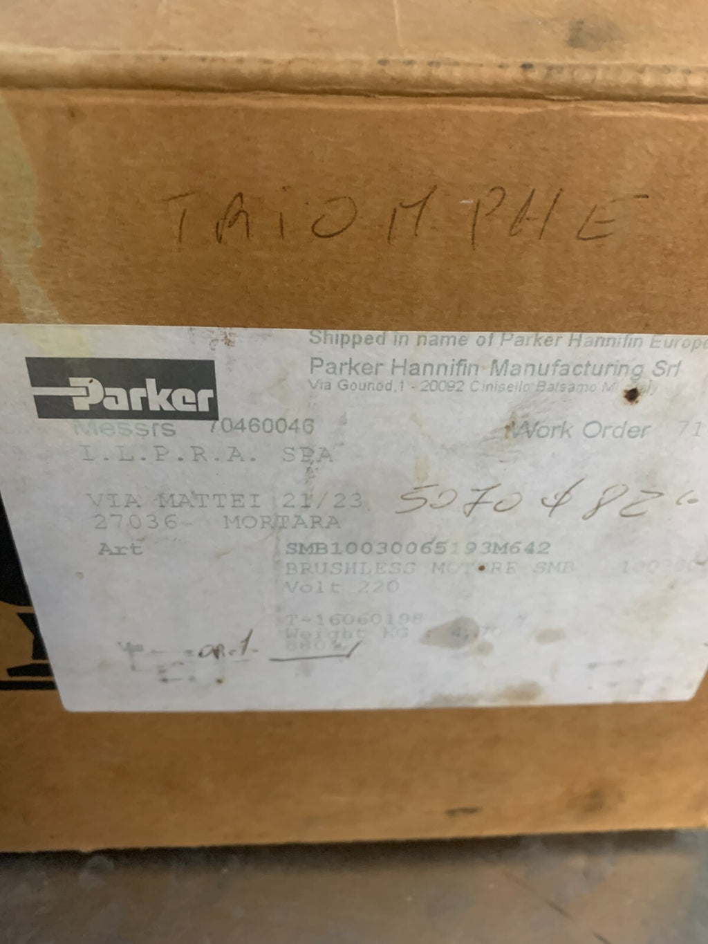 PARKER SERVOMOTOR SMB10030065193M642