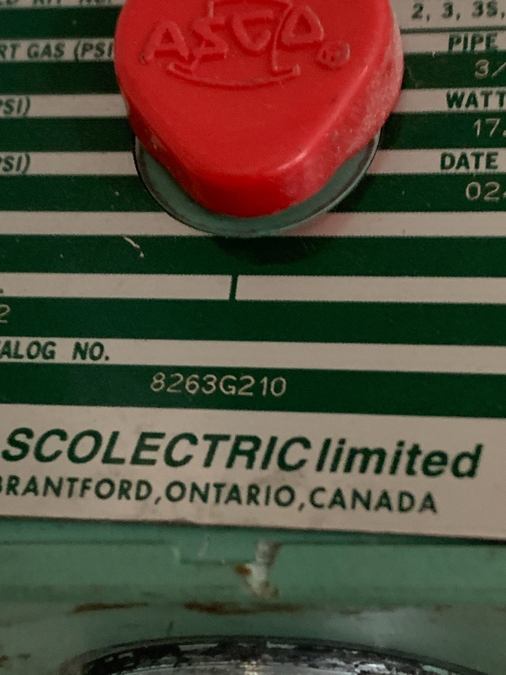 ASCO SOLENOID VALVE 3/8" 2 WAY HIGH FLOW #8263G2102