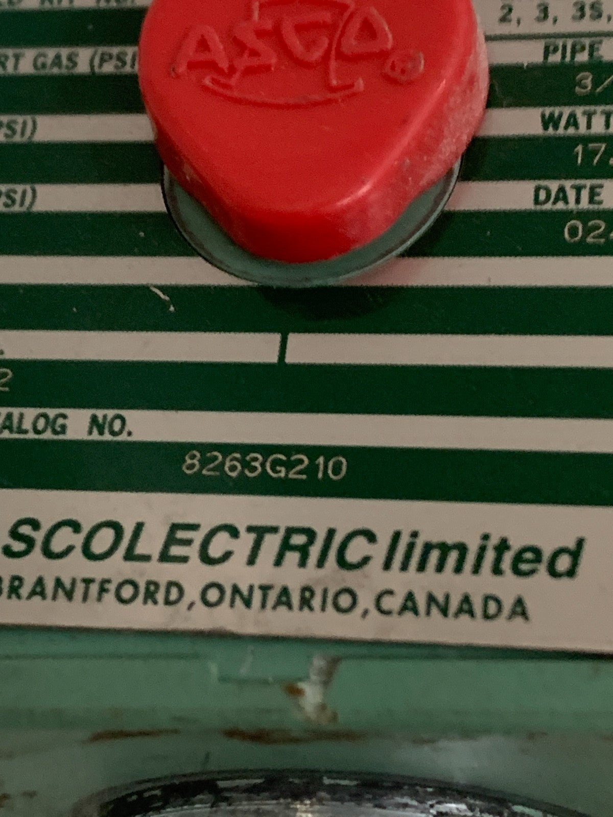ASCO SOLENOID VALVE 3/8" 2 WAY HIGH FLOW #8263G2102