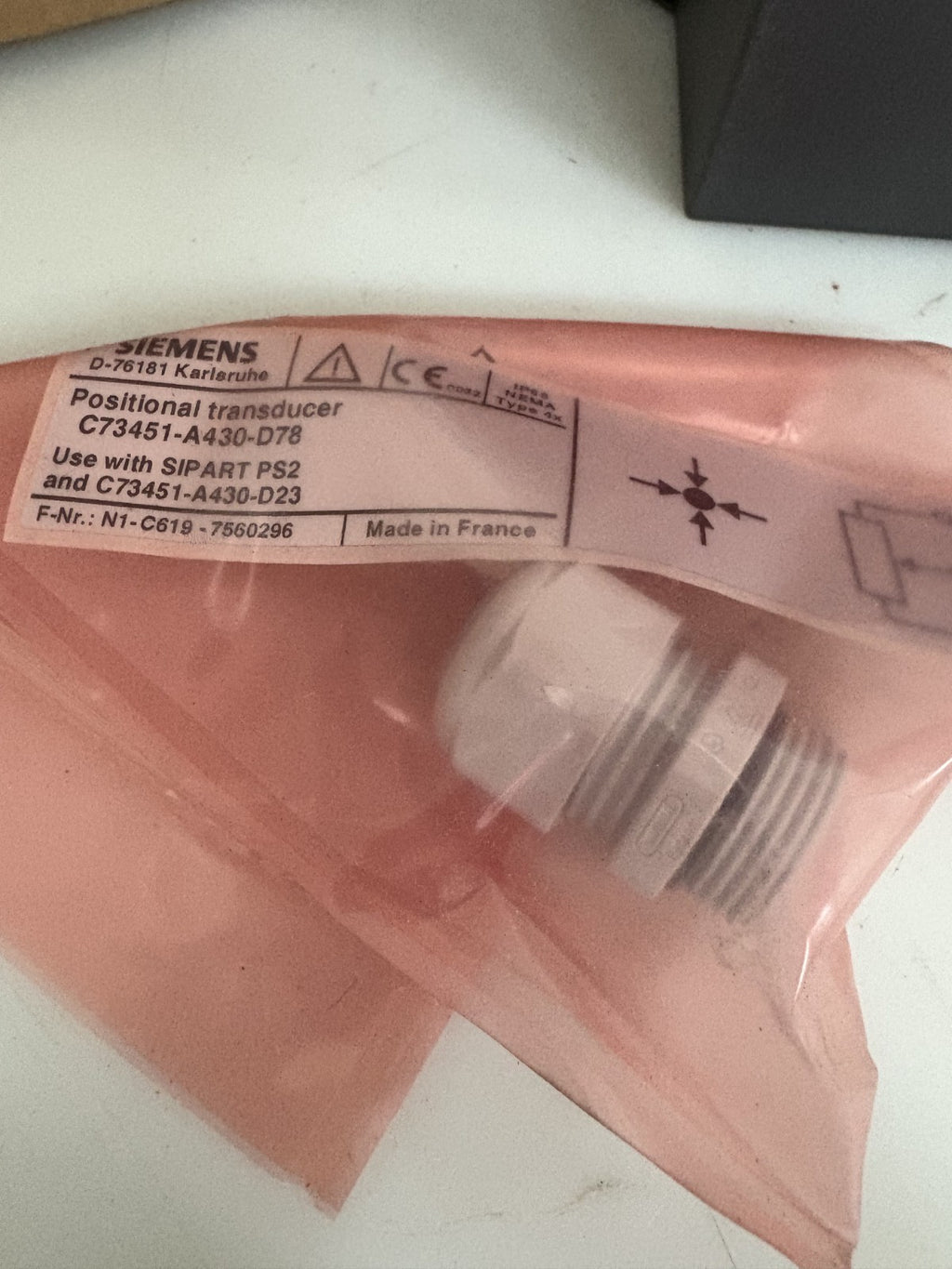 SIEMENS POSITIONAL TRANSDUCER C73451A 430 D78