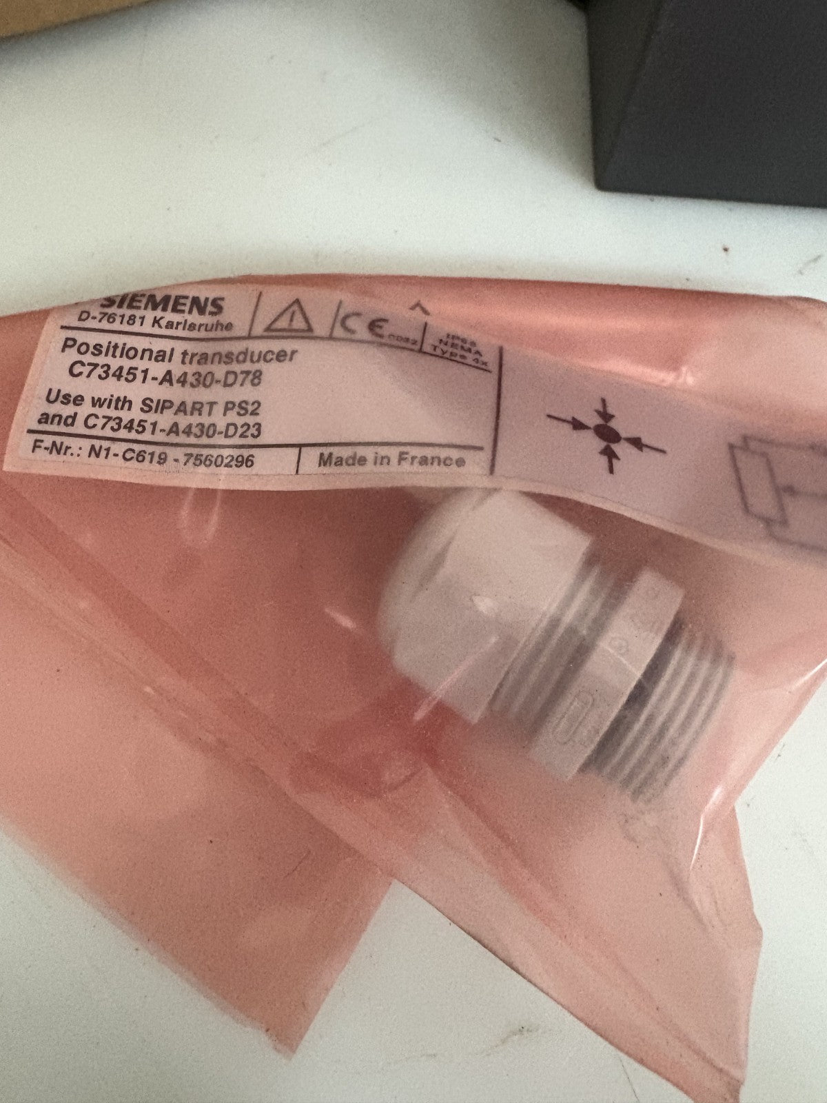 SIEMENS POSITIONAL TRANSDUCER C73451A 430 D78