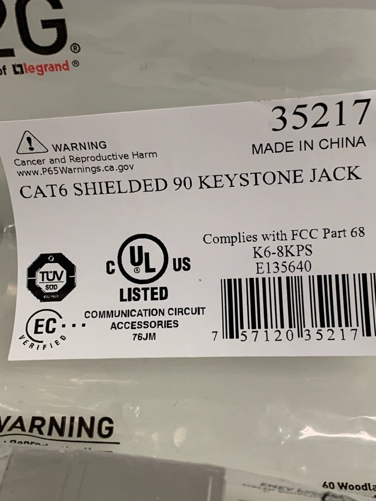 LOT OF 10 C2G CAT 6 KEYSTONE JACK 35217 SHIELDED