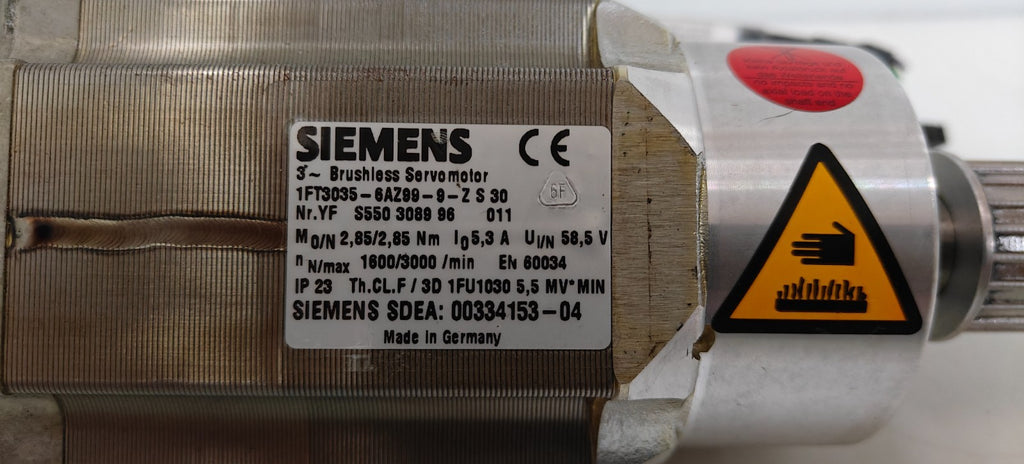 SIEMENS SERVO MOTOR 1FT3035-6AZ99-9-Z S30 SDEA 00334153-043