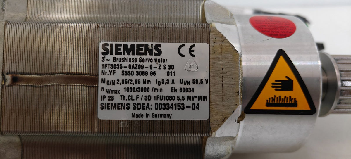 SIEMENS SERVO MOTOR 1FT3035-6AZ99-9-Z S30 SDEA 00334153-043