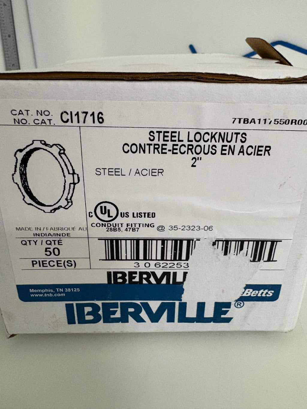 ABB THOMAS & BETTS 2" STEEL LOCKNUTS CI1716 50 PER BOX2