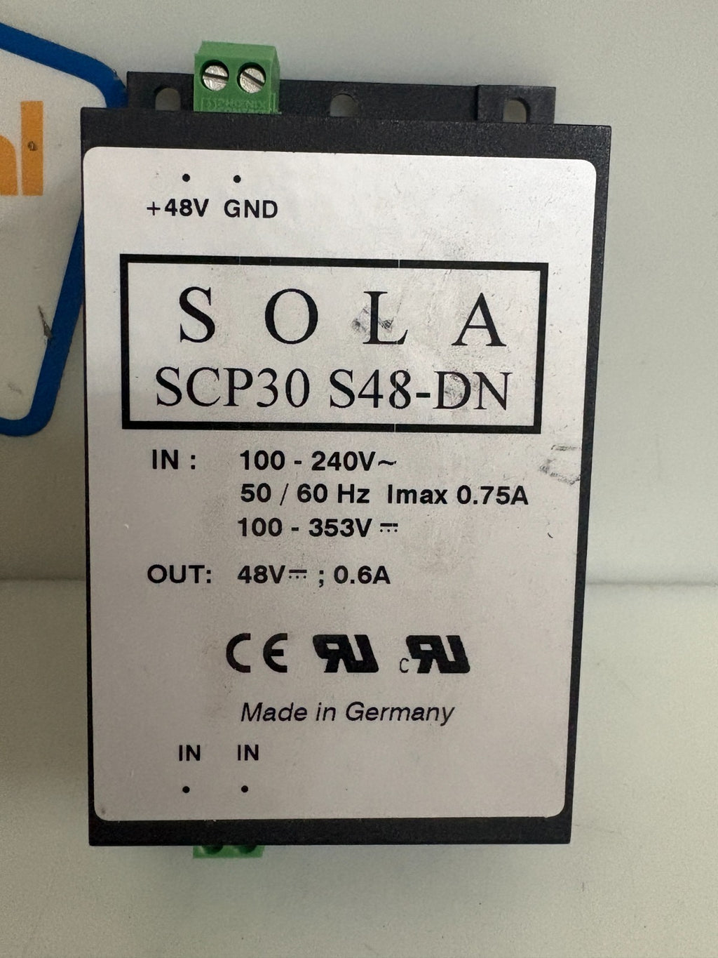 SOLA 48VDC POWER SUPPLY SCP30 S48-DN 1
