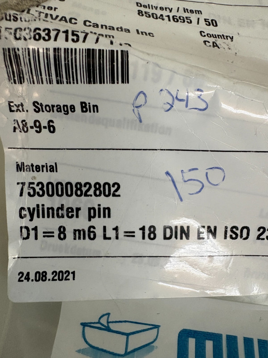 LOT OF 6 MULTIVAC CYLINDER PIN #753000828022