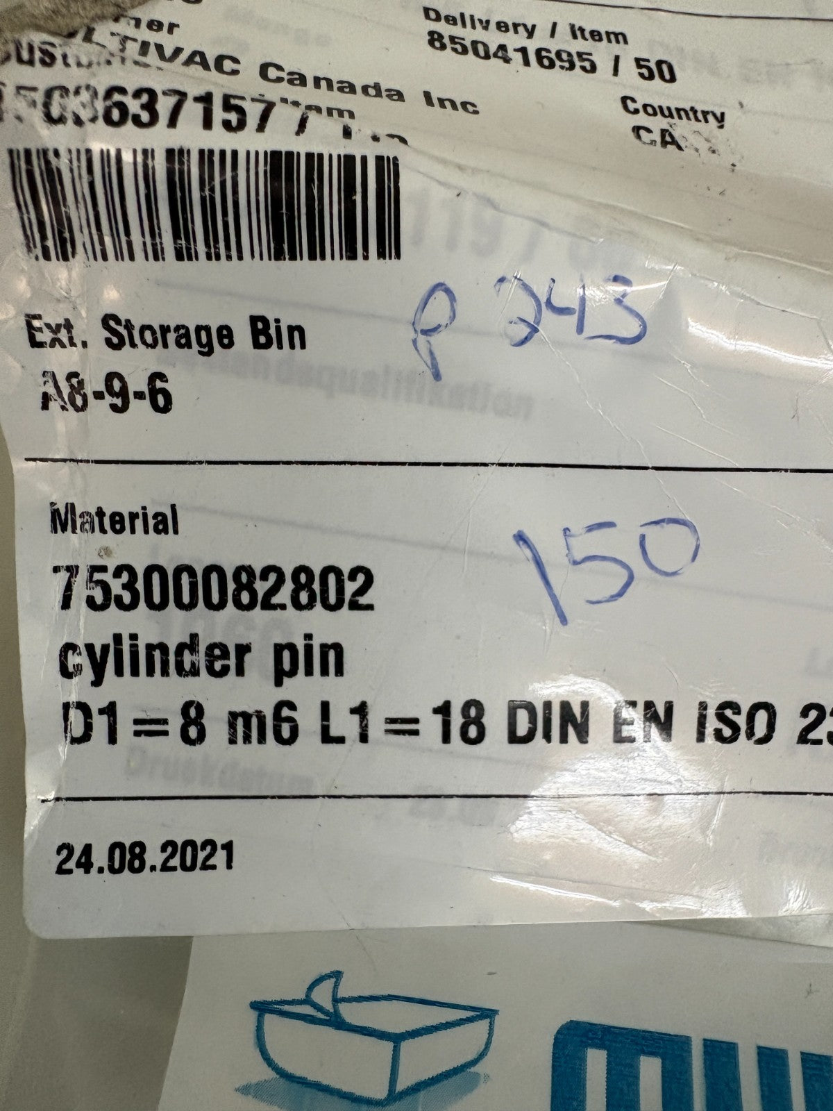 LOT OF 6 MULTIVAC CYLINDER PIN #753000828022