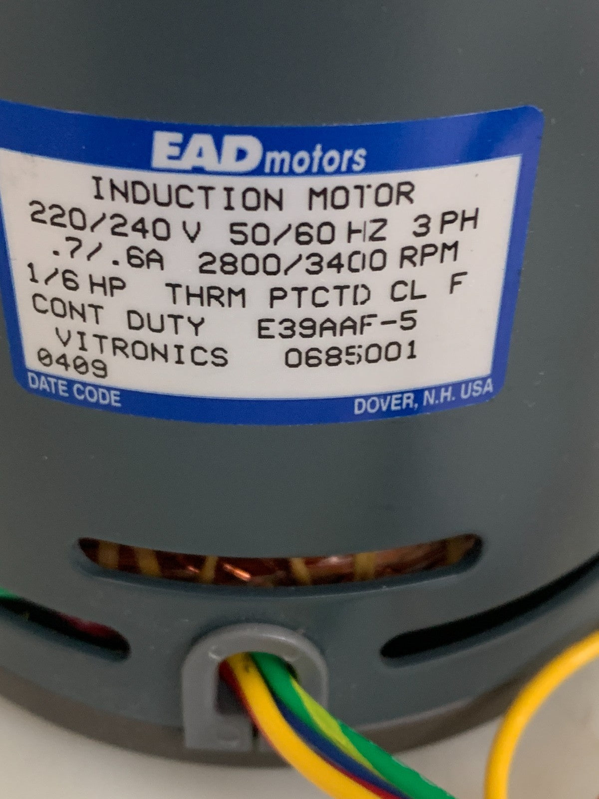 EAD MOTORS INDUCTION MOTOR REFLOW HOT AIR MOTOR E 39AAF-51