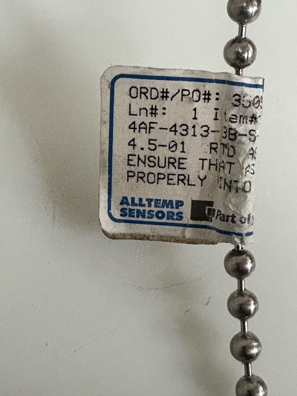 WIKA RESISTANCE TEMPERATURE DETECTOR 4000 SERIES 4AF-4313 TIP 4 3/4"