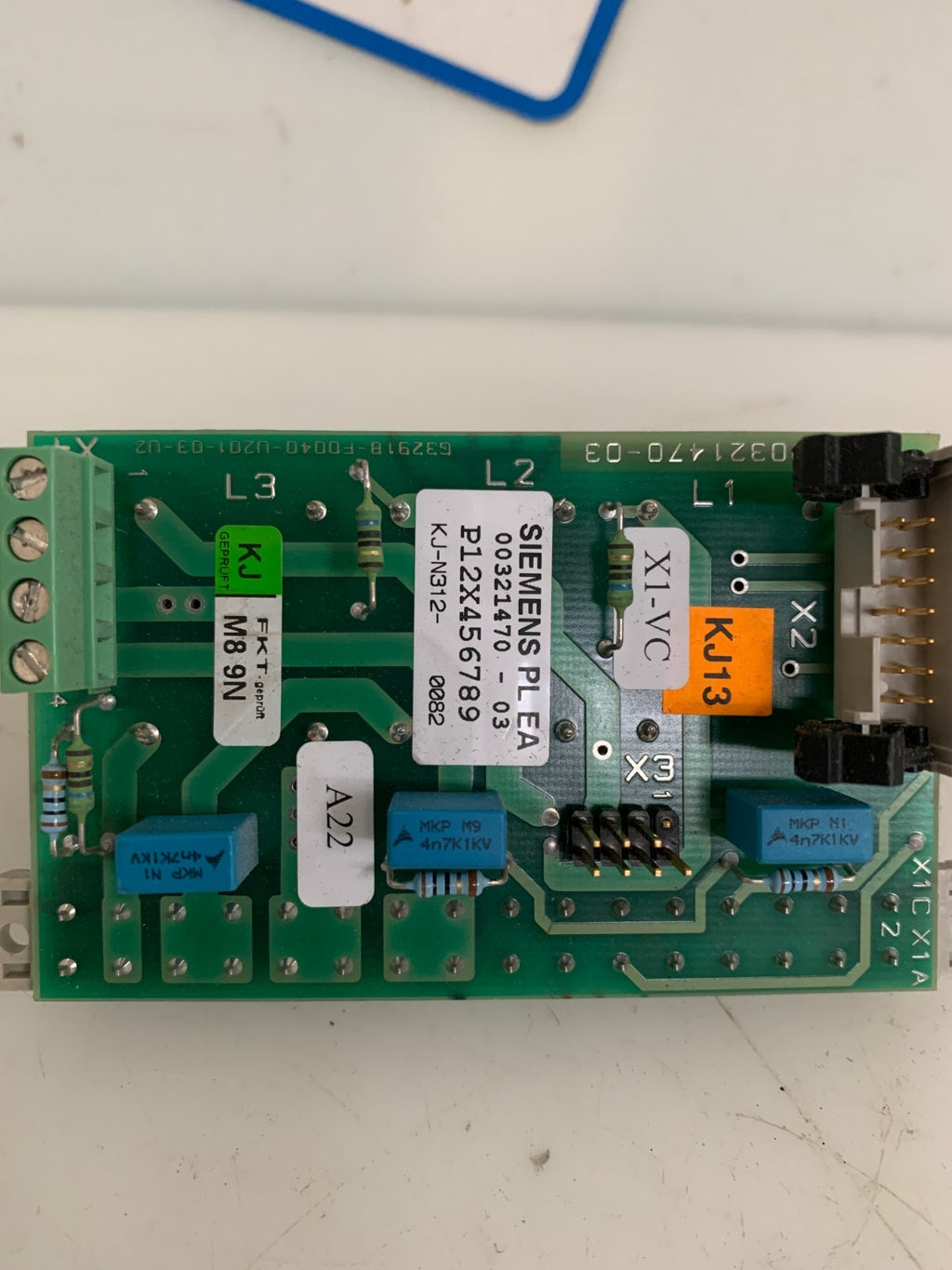 SIEMENS SERVO BACKPLANE INSERT PL EA 00321470-03