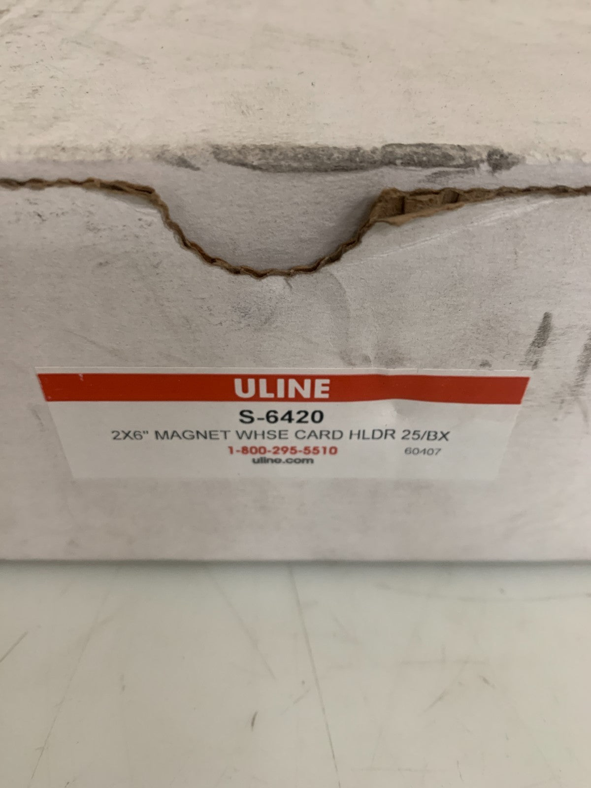 ULINE 2" X 6" MAGNET CARD HOLDER BOX OF 25 S-6420