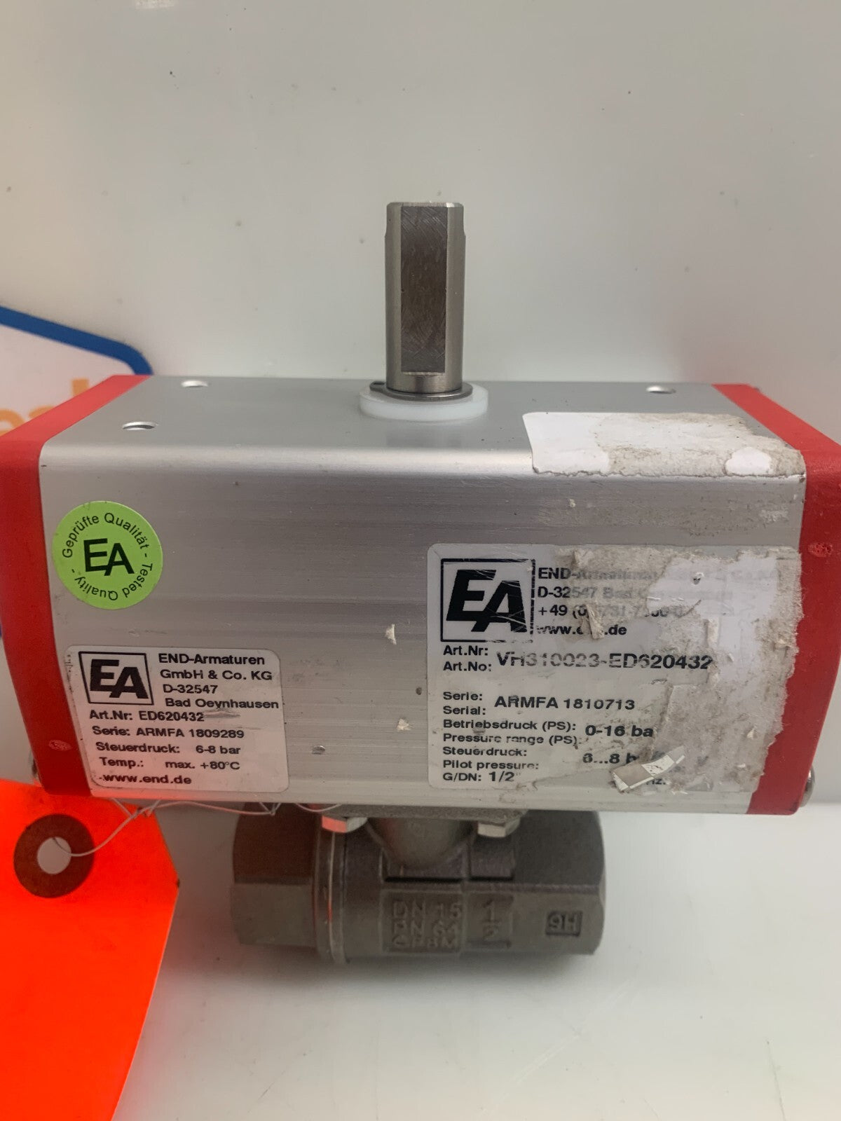 End Armaturen ED620432 Actuator w/ 1/2" s steel valve 16 BAR1
