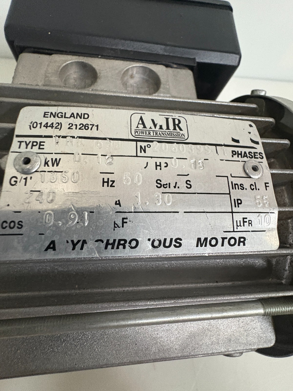 AMIR-VEMAT SINGLE PHASE MOTOR TYPE VMB 63B W/BONFIGLIOLI  GEAR BOX