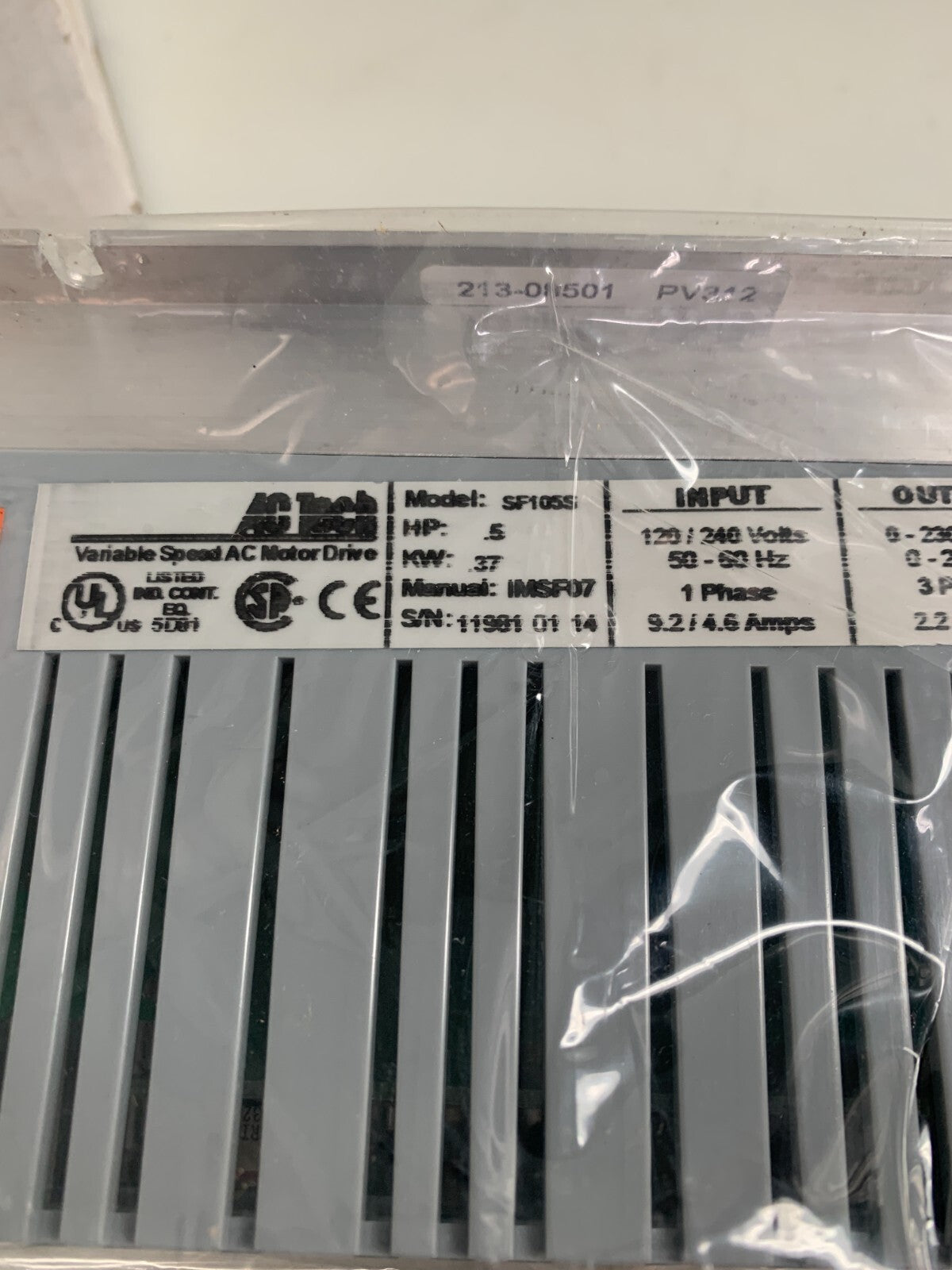 AC TECH  Variable Speed AC Motor Drive  SF10553