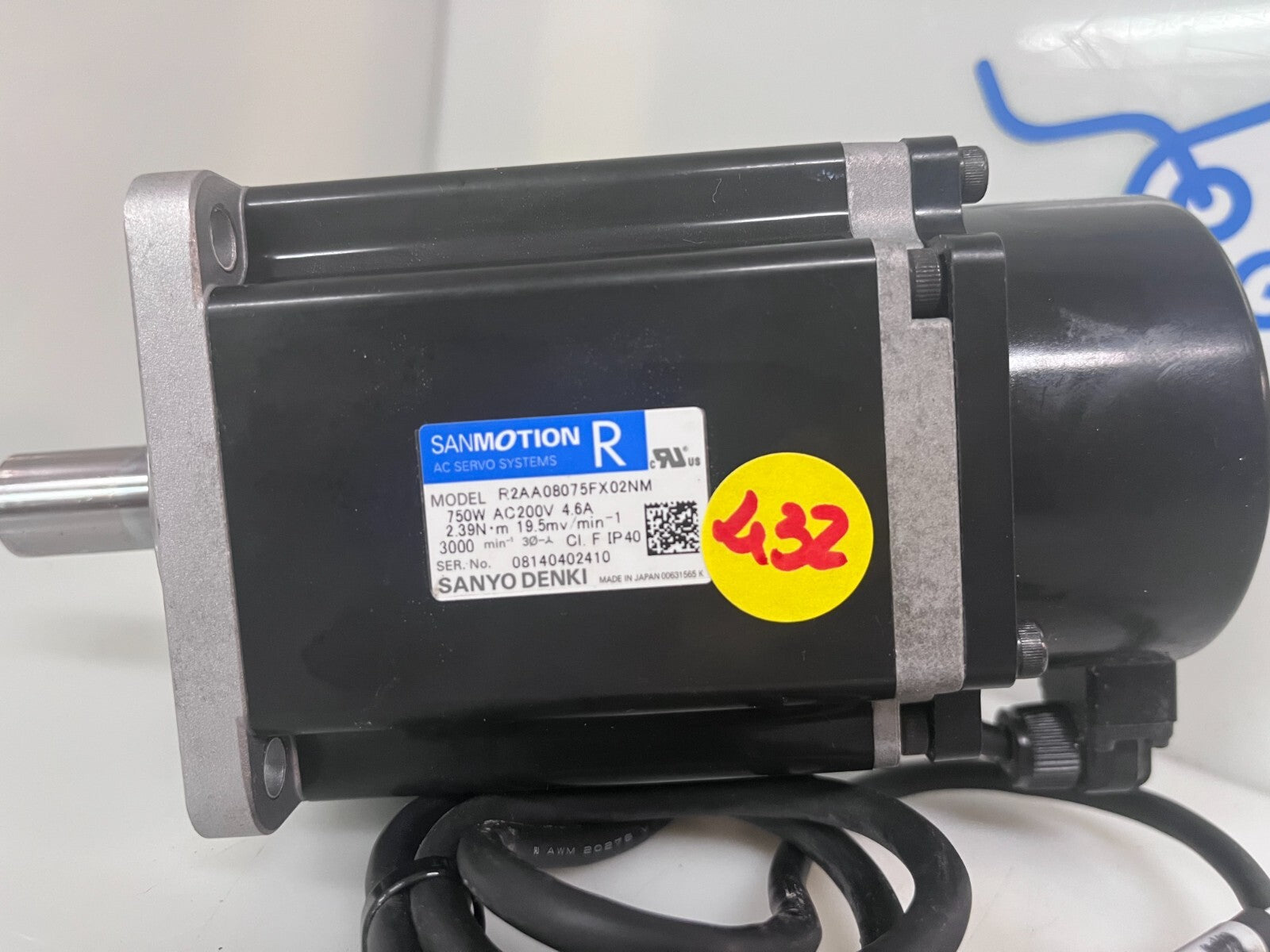 Sanyo Denki SANMOTION R2AA08075FX02NM 750w AC200V Servo Motor