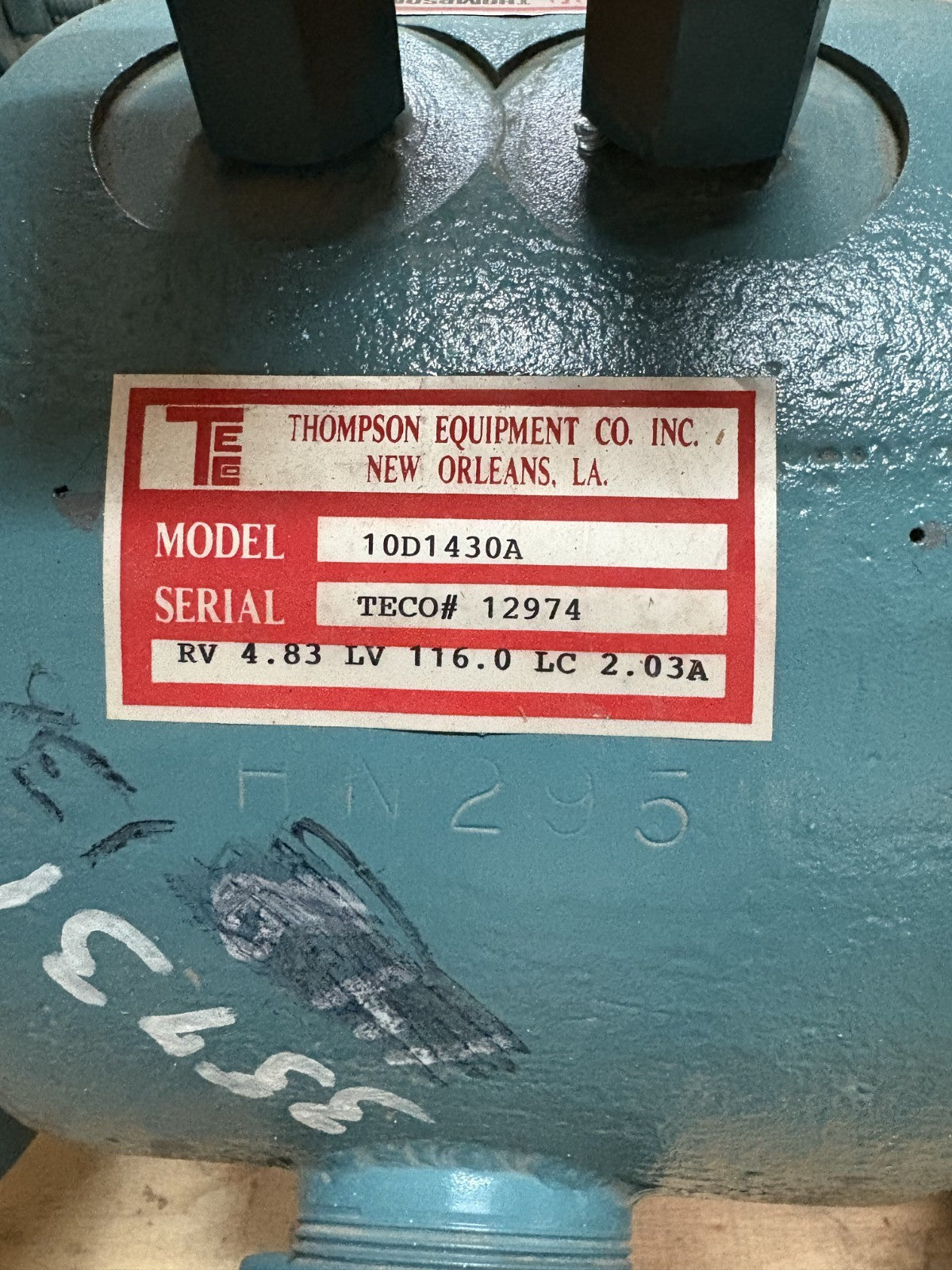 FISHER & PORTER TEFLON MAGNETIC FLOW TUBE METER MODEL 10D1418 AN