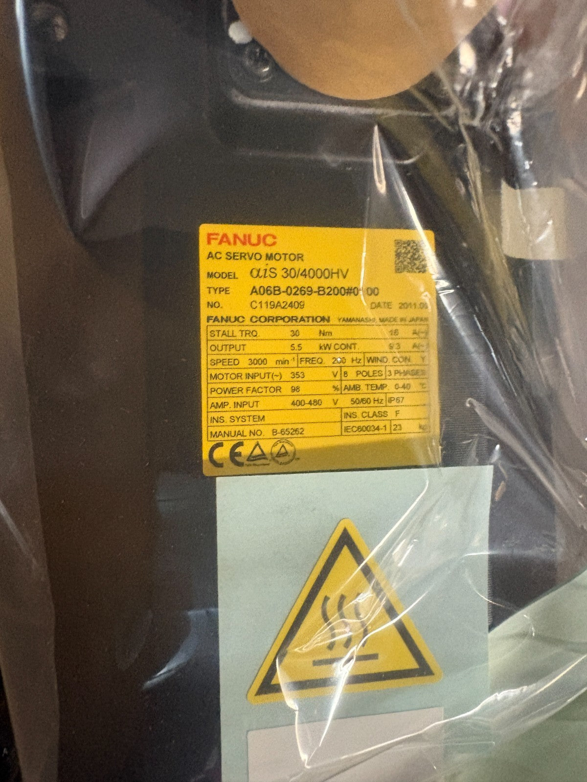 GE FANUC SERVO MOTOR A06B-0269-B200#0100