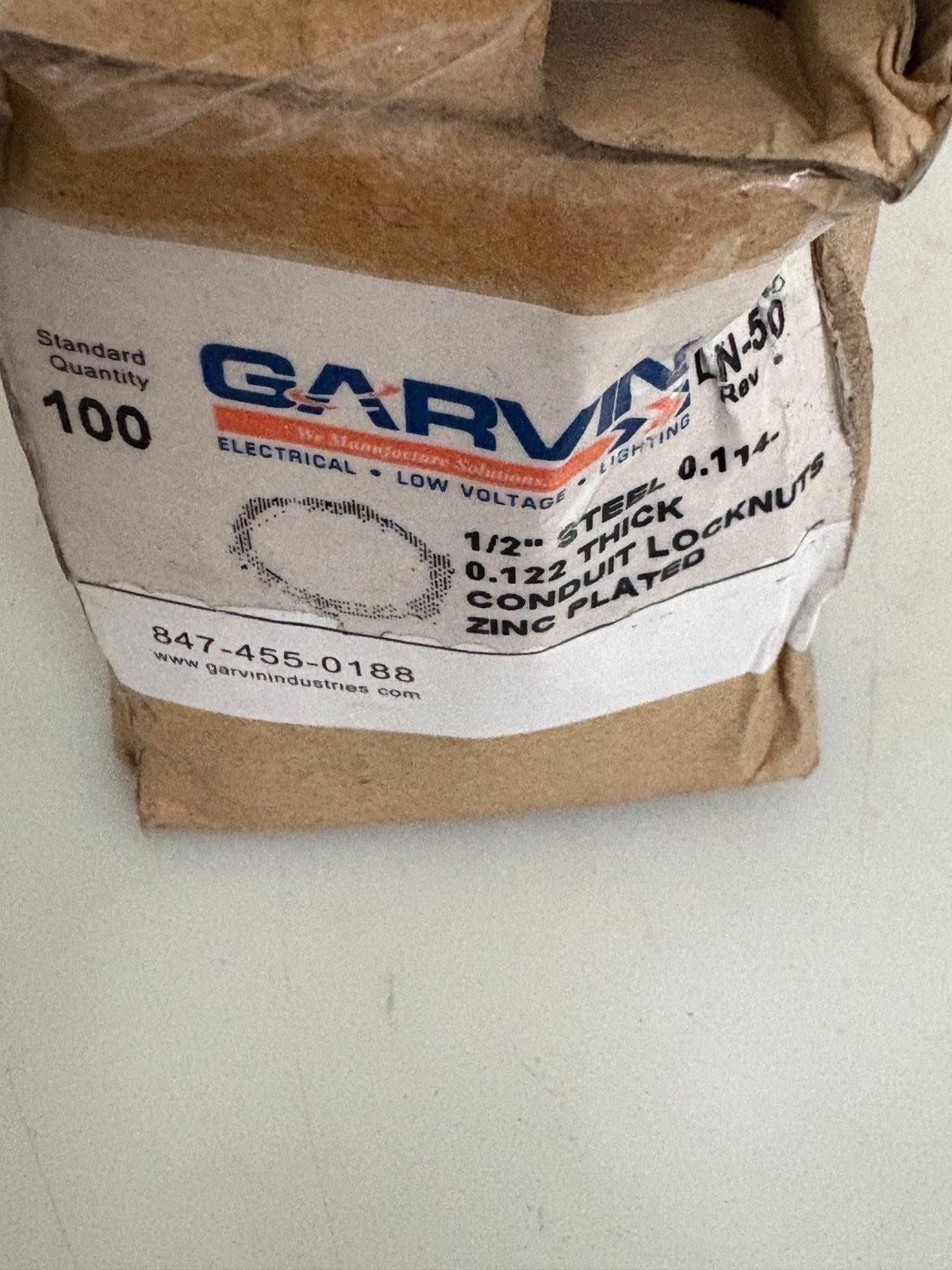 LOT OF 60 GAVIN INDUSTRIES LN-50 1/2" CONDUIT LOCKNUT