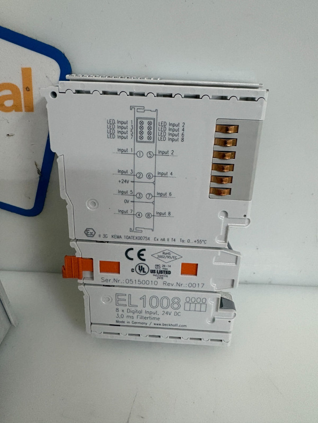 LOT OF 3 BECKHOFF 8X DIGITAL INPUT 24V DC EL 1008