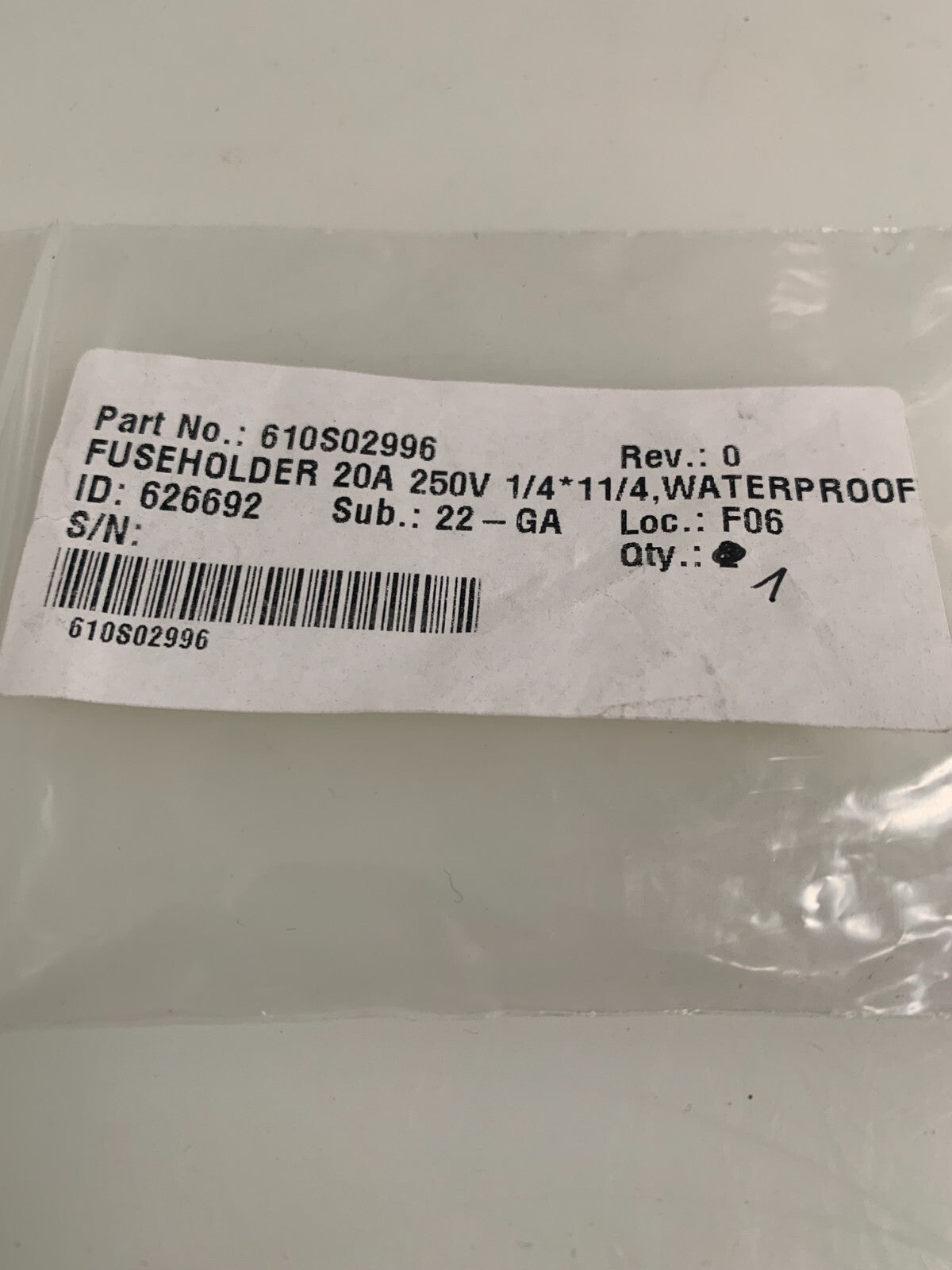 HP SCITEX  Waterproof Fuse Holder  20A   610S02996