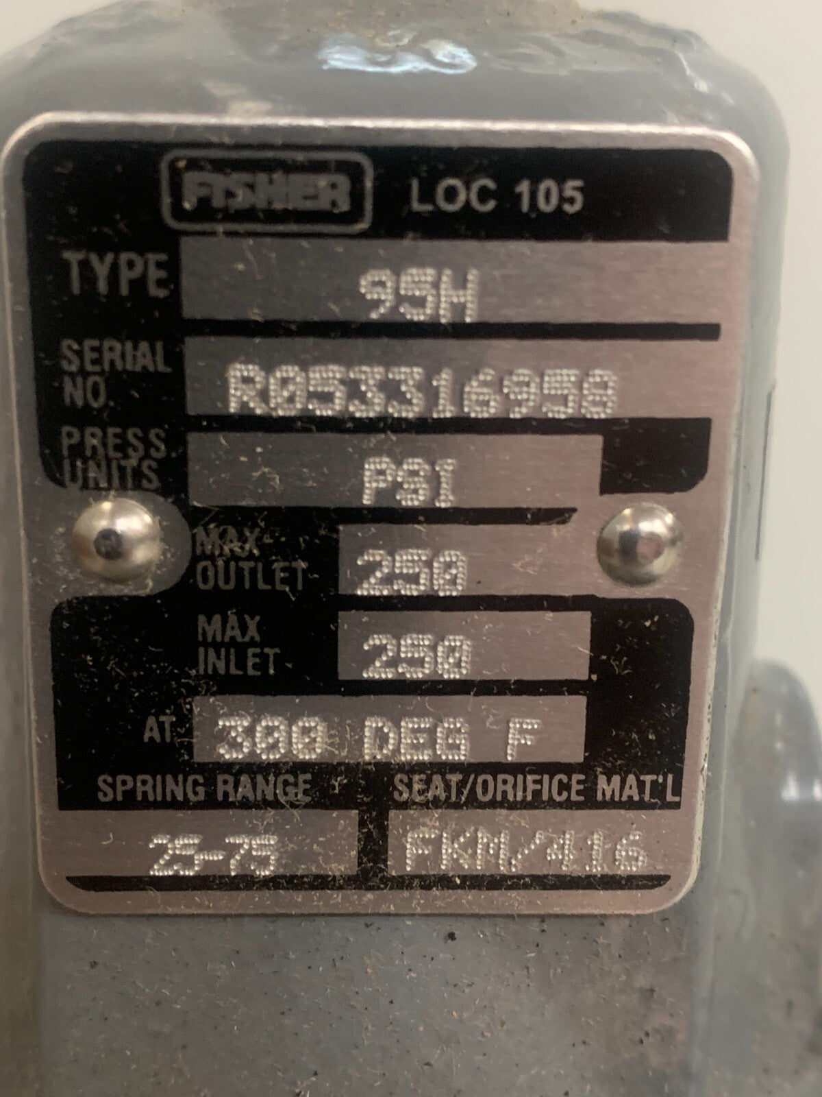 FISHER PRESSURE REGULATOR M95H-37/1402