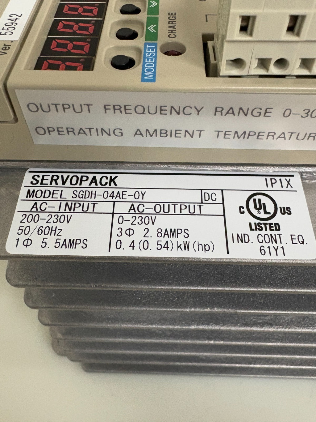OMRON SERVODRIVE SGDH-04AE-0Y