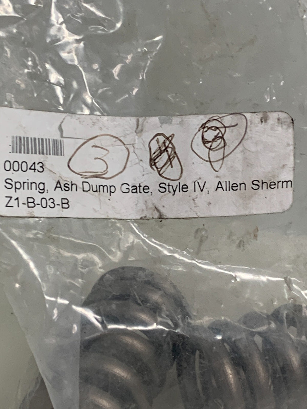 LOT OF 3 GEA ASH DUMP GATE SPRING STYLE 4 ALLEN SHERM 00043