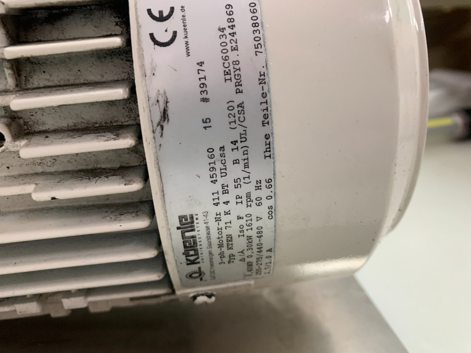 KUEENLE  3-ph-Motor-Nr 411 459160  #391741