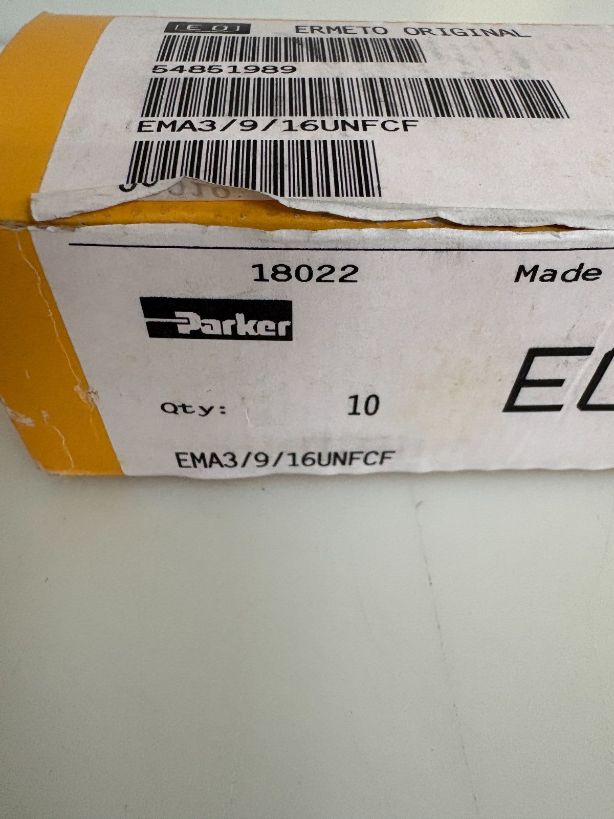 LOT OF 6 PARKER ERMETO DIAGNOSTIC FITTING EMA3/9/16UNFCF3