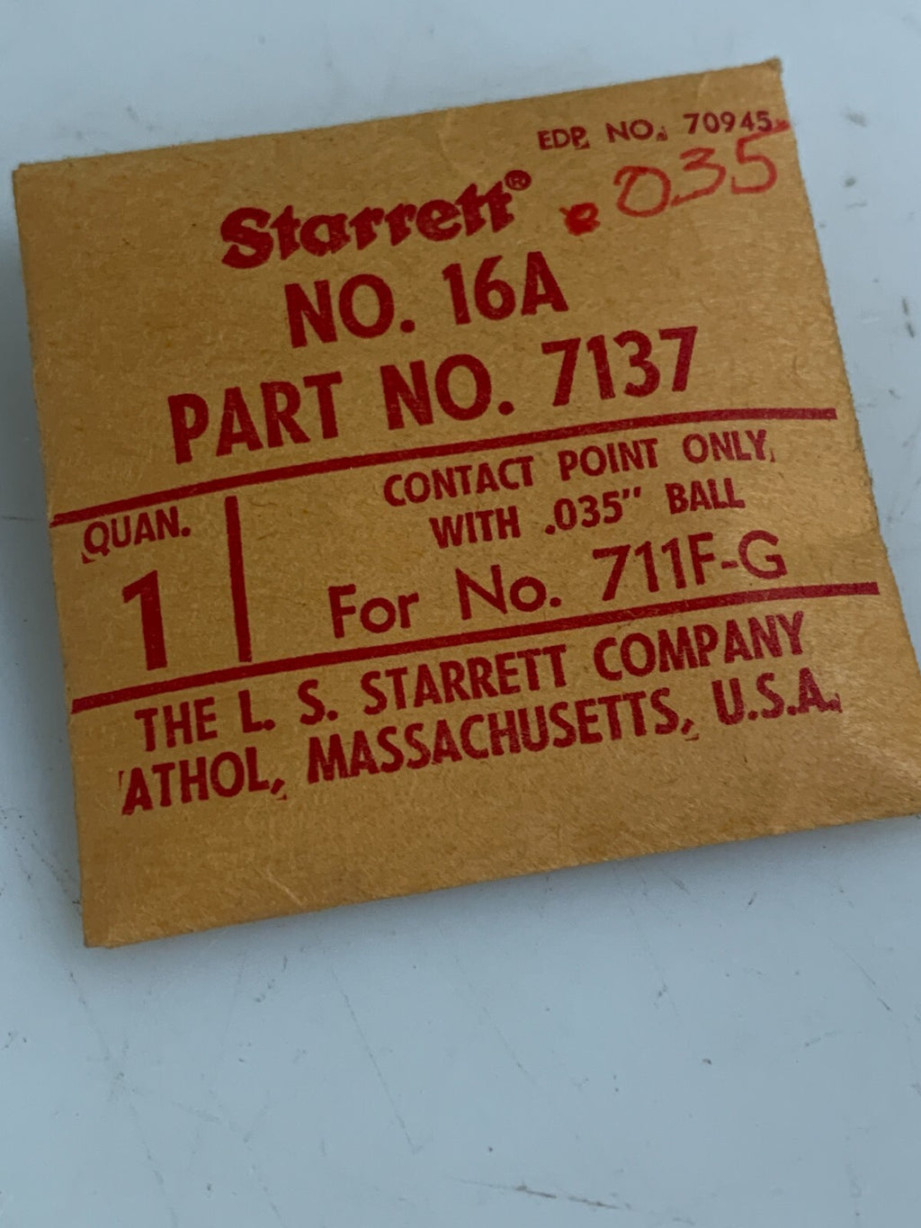 LOT OF 28 STARRETT CONTACT POINT 7137 #16A 711F-G .035