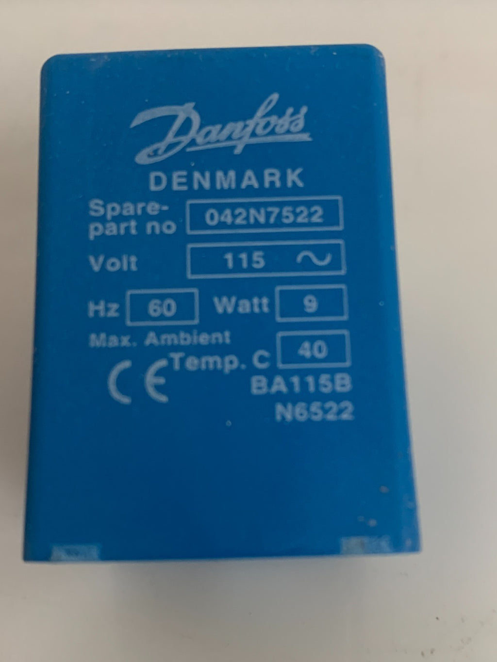 DANFOSS 042N7522 COIL FOR SOLENOID VALVE 115 VOLTS