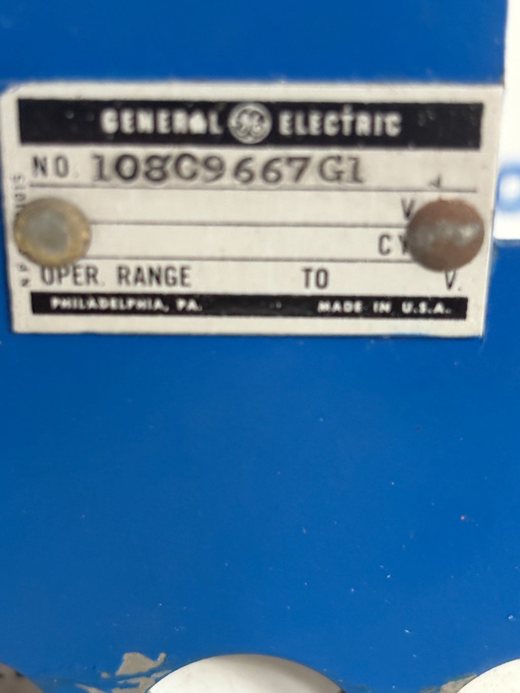 GENERAL ELECTRIC BLOWN FUSE TRIP INDICATOR 108C9667G1