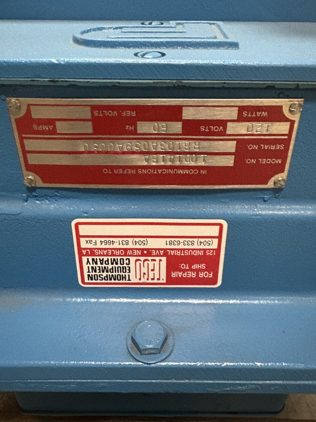 FISHER & PORTER TEFLON 4" TUBE FLOW METER MODEL 10D1418A