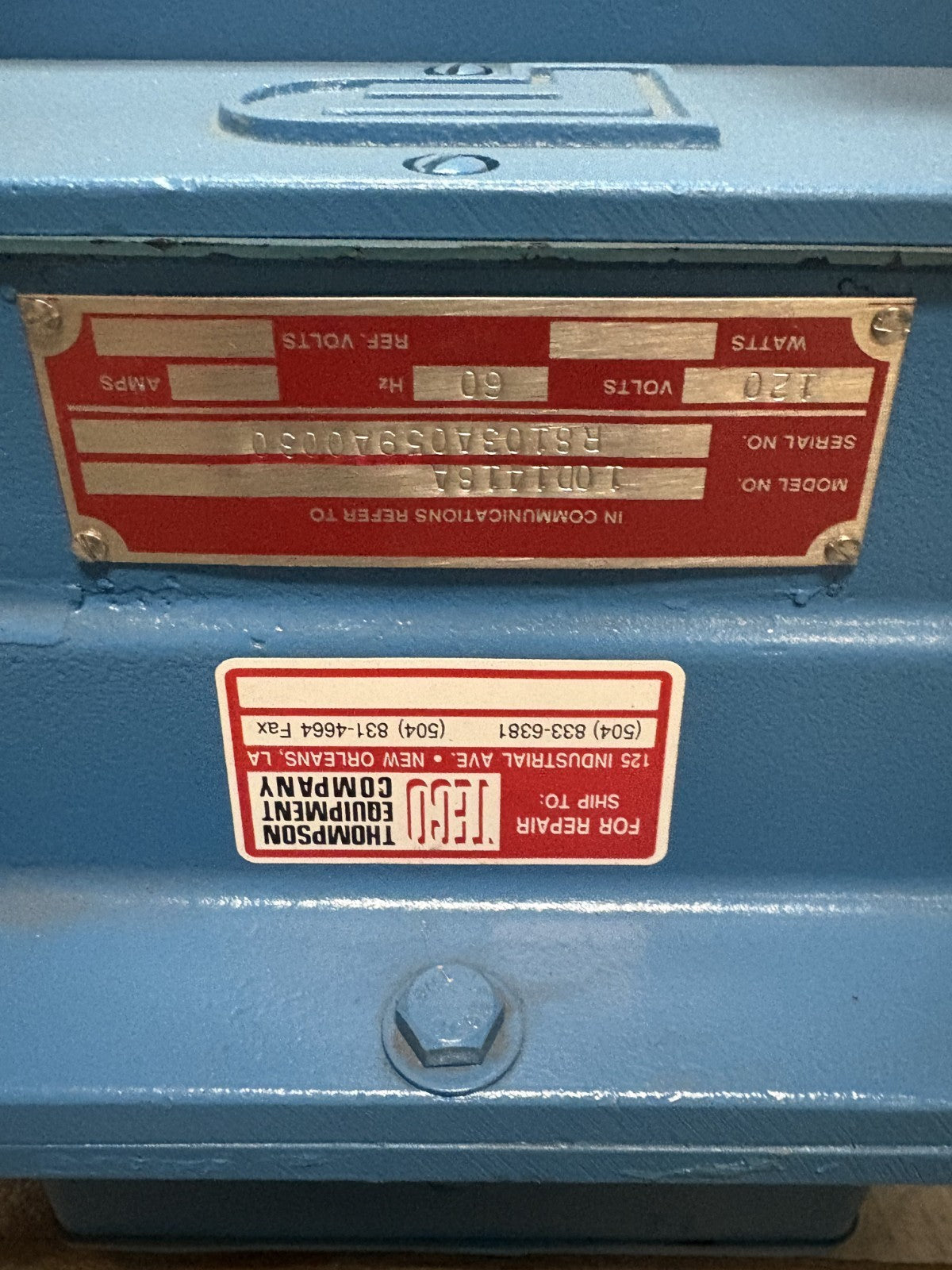 FISHER & PORTER TEFLON 4" TUBE FLOW METER MODEL 10D1418A