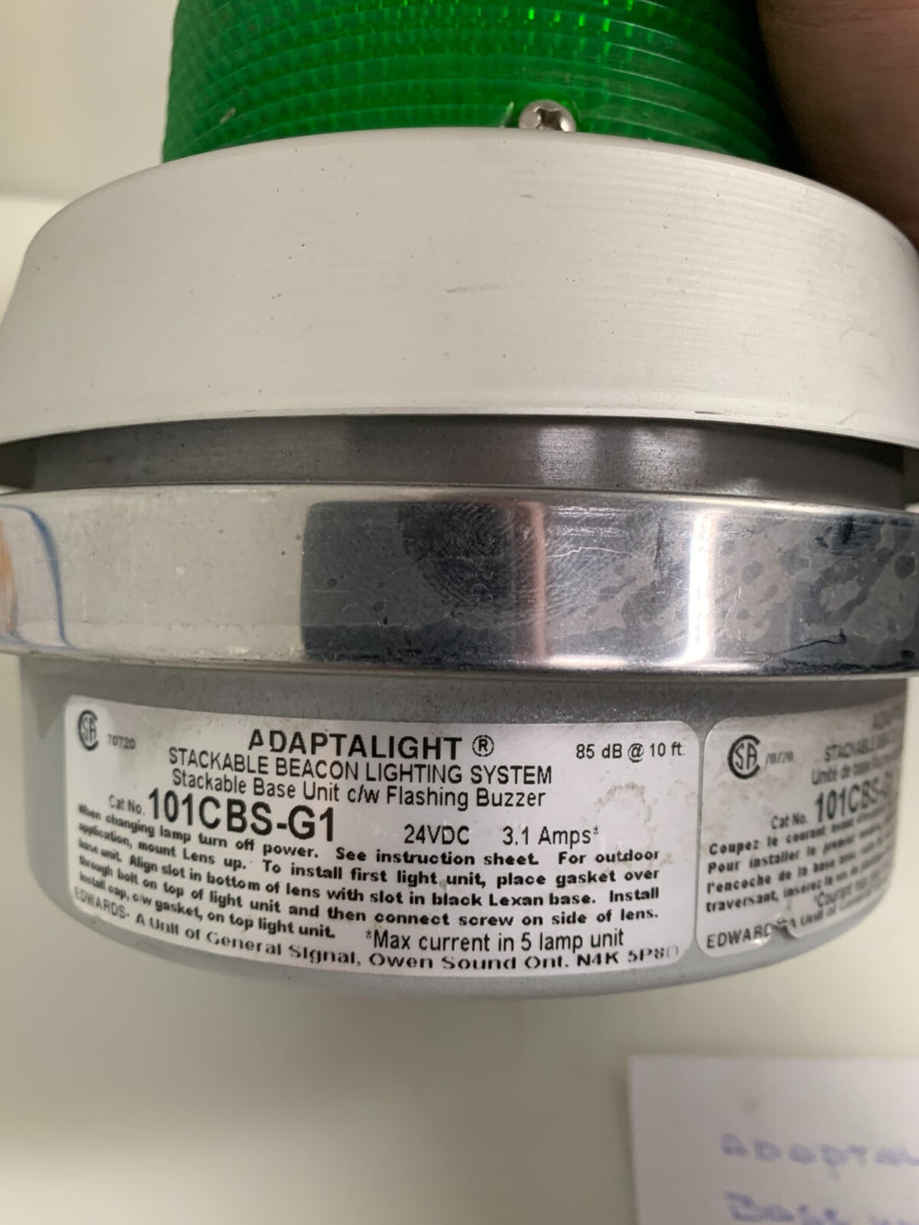 ADAPTALIGHT STACKABLE BASE UNIT 101 CBS-G1 W/3 LIGHT 2 AVAIL