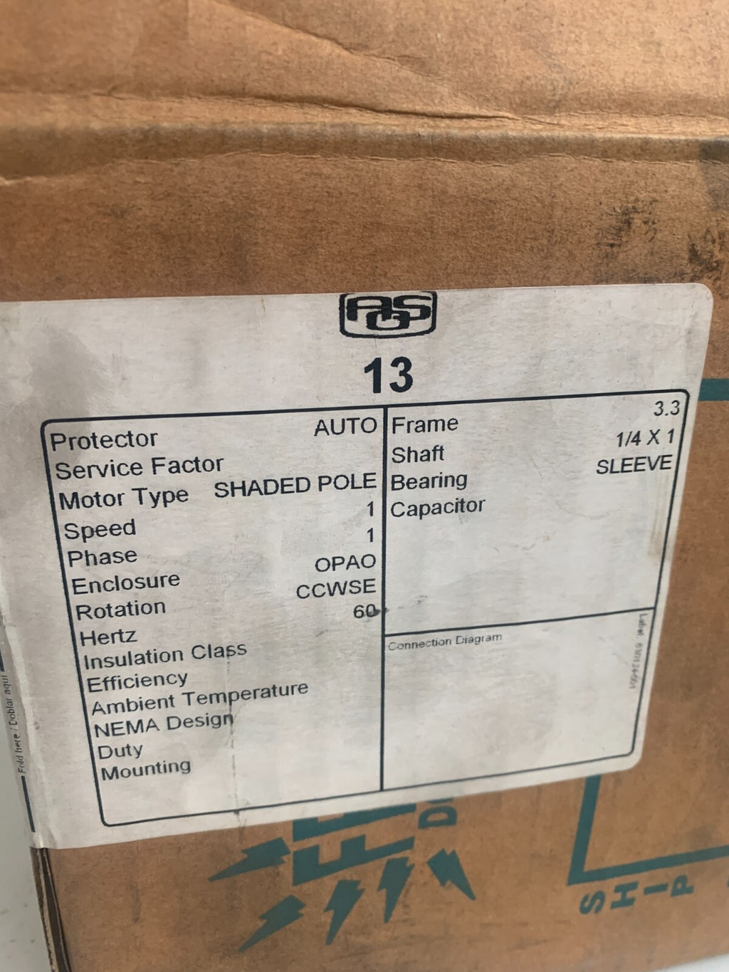 AO SMITH 1/40 HP MOTOR BLOWER #13