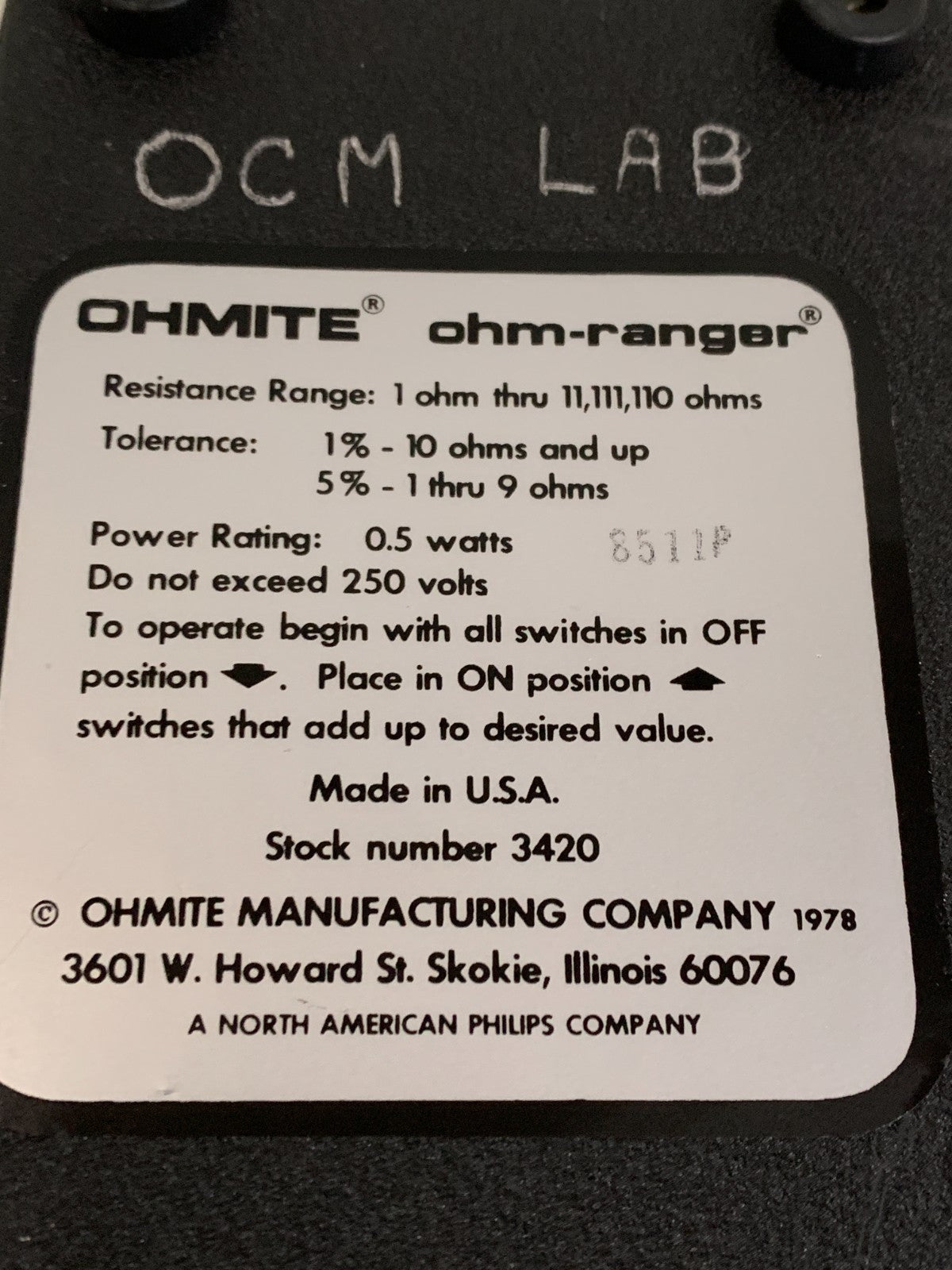 OHMITE OHM-RANGER #3420
