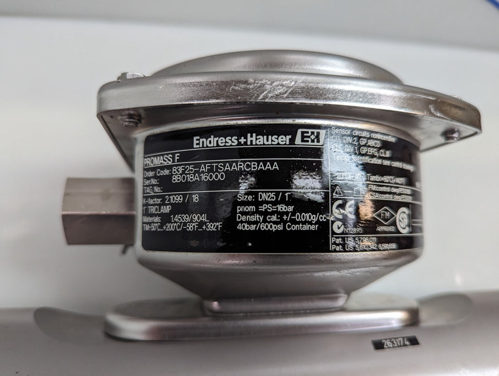 Endress Hauser Promass F Flowmeter 83F25-AFTSAARCBAAA