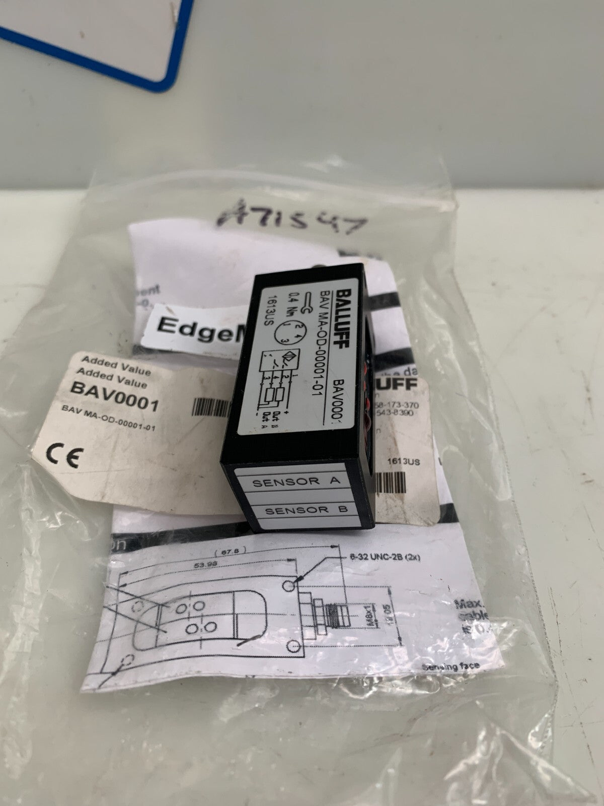 Balluff BAV MA-OD-00001-01 Inductive Sensor BAV000