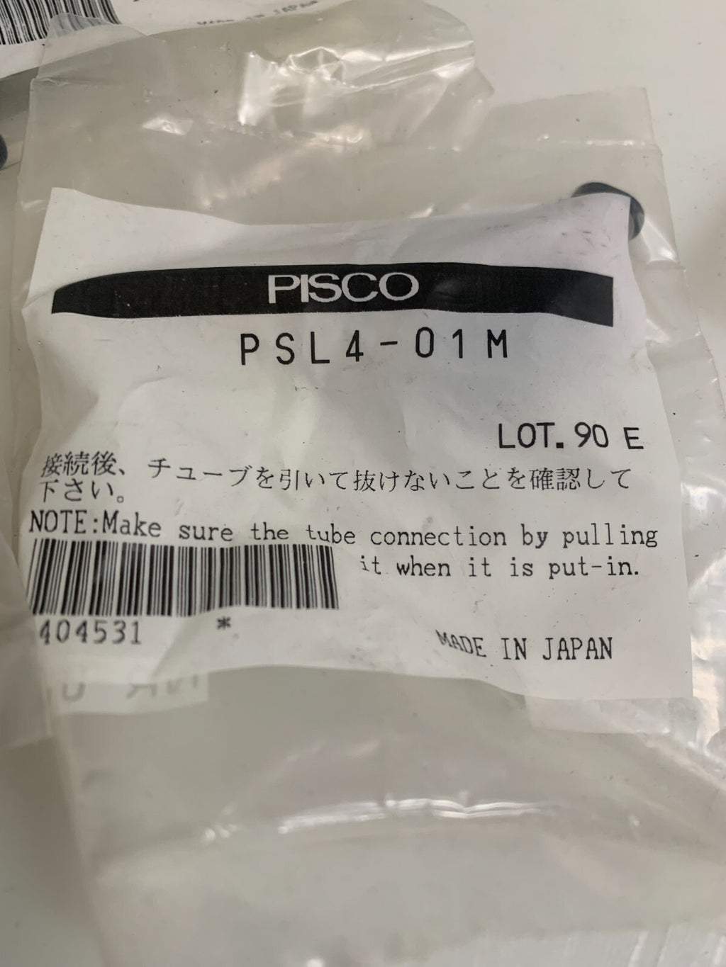 LOT OF 4 PISCO TUBE CONNECTOR PSL4-01M (NEW IN BAG)2