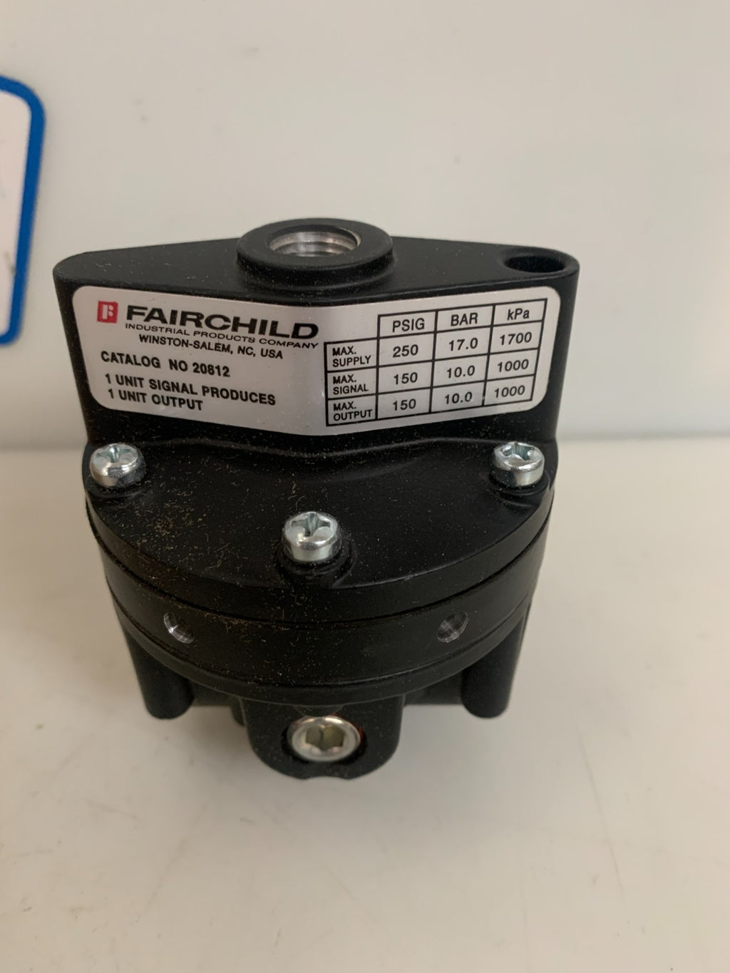FAIRCHILD PRECISION PRESSURE REGULATING VALVE 20812
