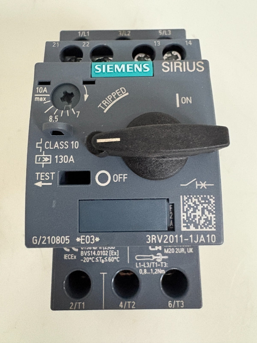 SIEMENS SIRIUS CIRCUIT BREAKER 3RV2011-1JA10