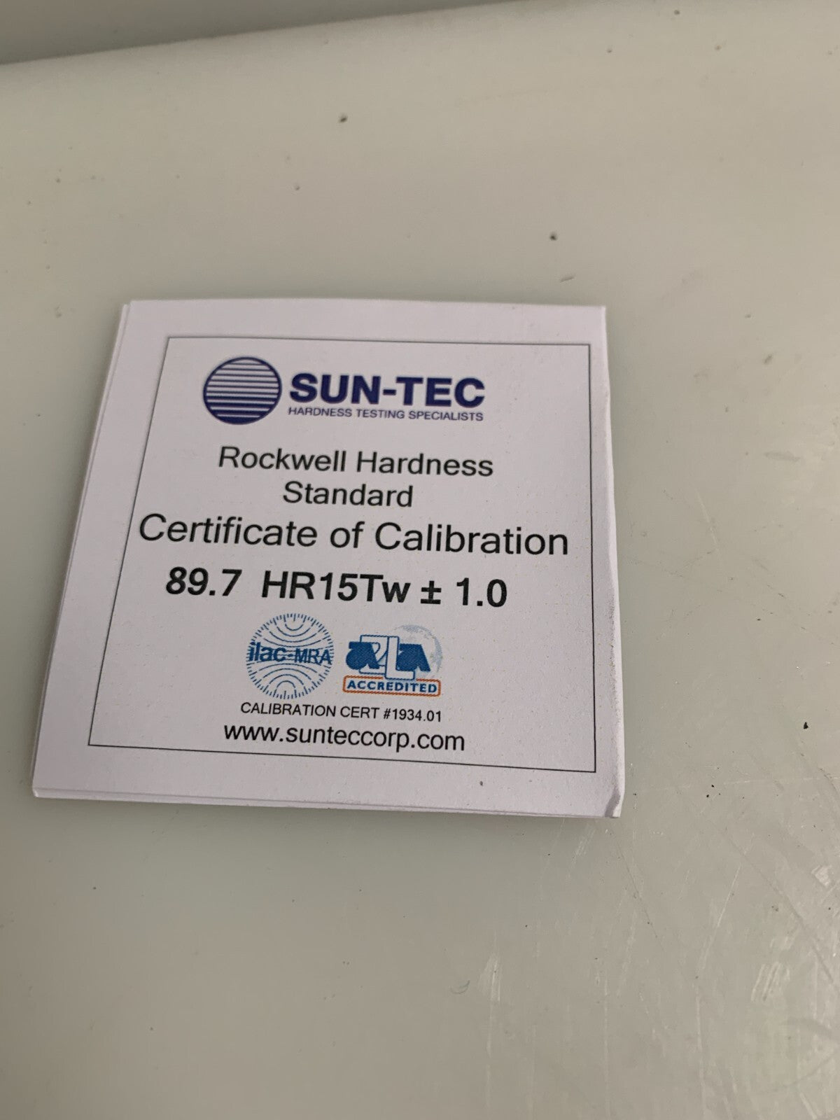 SUN-TEC HARDNESS TESTING BLOCK 89.7 HR15TW