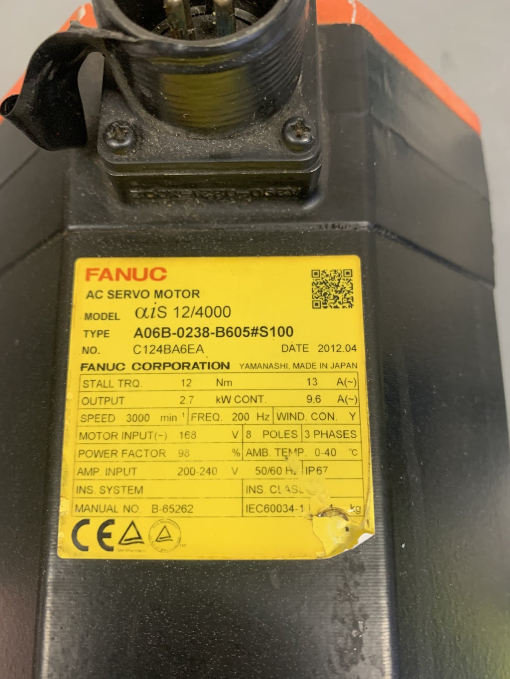 GE FANUC AC SERVO MOTOR AIS 12/4000 A06B-0238-B605#S1001
