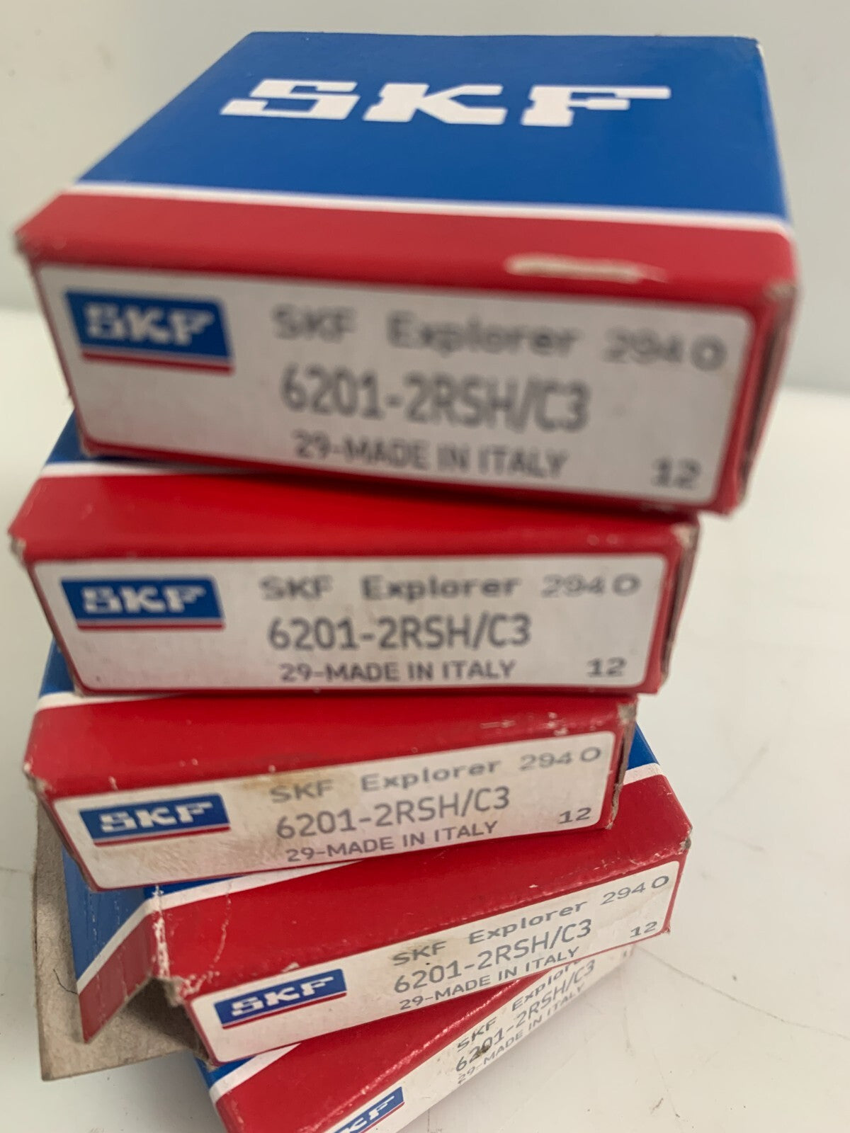 LOT OF 6 SKF EXPLORER BALL BEARING 6201-2RSH/C32