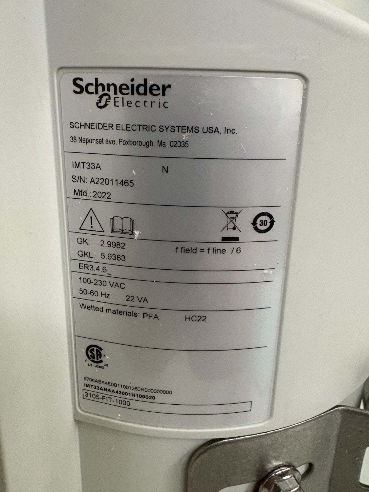 SCHNEIDER FLOW SIGNAL CONVERTER IMF33A 3