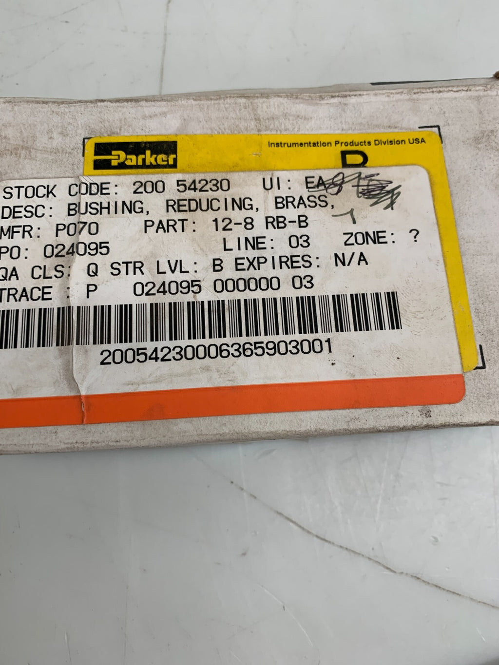 PARKER 12-8 RB-B Brass Reducing Bushing  (7 per Box)2